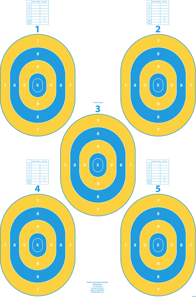 5 in 1 Range Target- Yellow/Blue